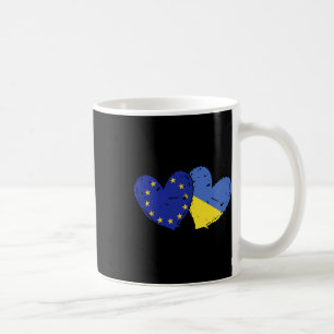 Mug Union européenne Ukraine Cœur Drapeaux Eu Ukrainie