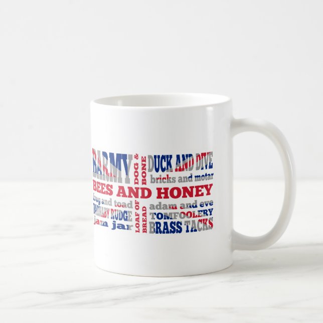Mug Union Jack, argot rimé de cockney (Droite)