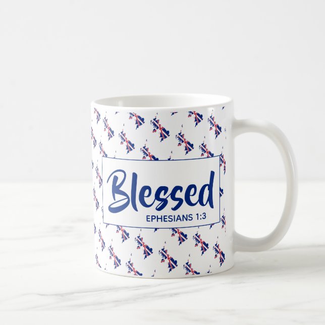 Mug UNION JACK Bienheureux Éphésiens Écriture chrétien (Droite)