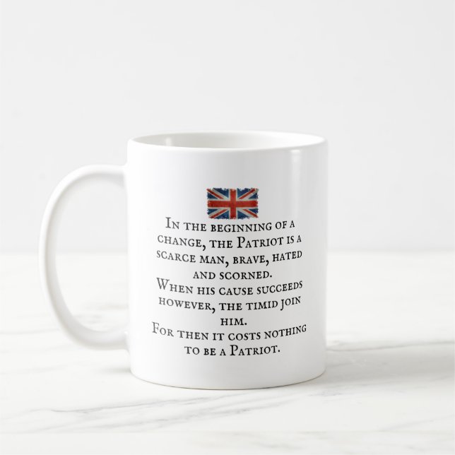 Mug - Union Jack Drapeau Avec Slogan Patriotique 1 (Gauche)