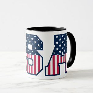 Mug Université USA Police Rouge Blanc Bleu Étoiles et