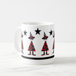 Mug Urbain Halloween Witch Star Motif Rouge Noir