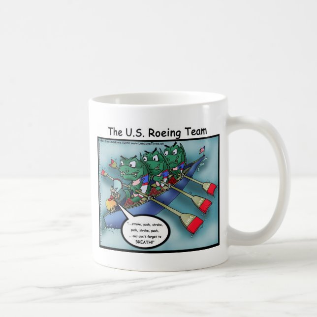 Mug US Rowing (Roe-ing Team Funny Tee - shirt Cards Mu (Droite)