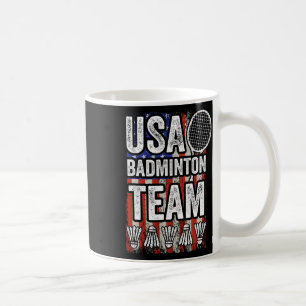 Mug Usa Badminton Team American Flag Funny Badminton F