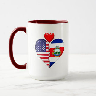 Mug USA Costa Rica Drapeaux cœur Patrimoine hispanique