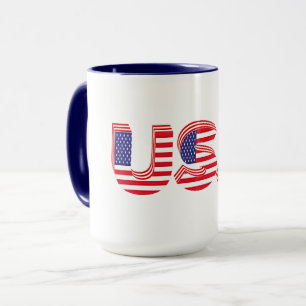 Mug USA, design patriotique,