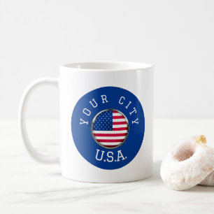 Mug - USA Personnalisé - Ajouter votre nom de vill