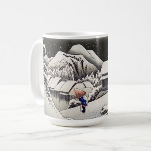 Mug Utagawa Hiroshige - Neige du soir à Kanbara