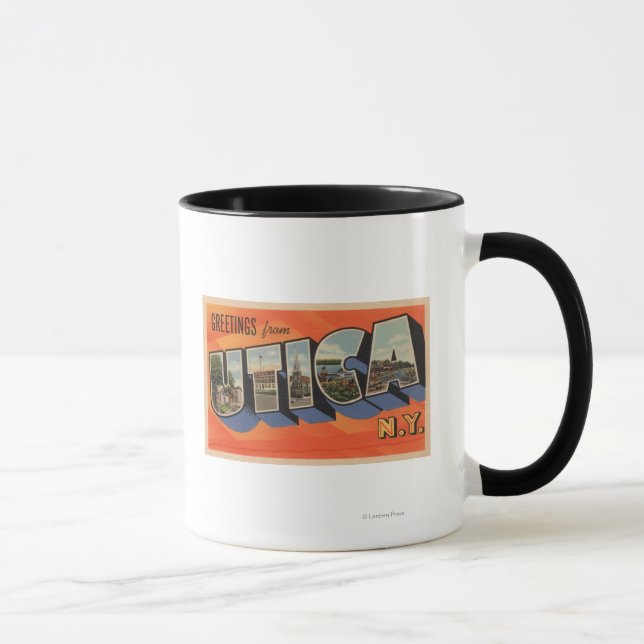 Mug Utica, New YorkGrandes lettres ScènesUtica, NY (Droite)