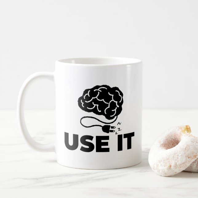 Mug Utilisez-le - Conception de cerveau (Avec donut)