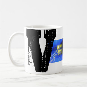 Mug V Musique personnalisée monogramme