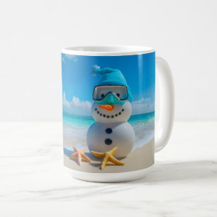 Mug Vacances à la plage au bonhomme de neige