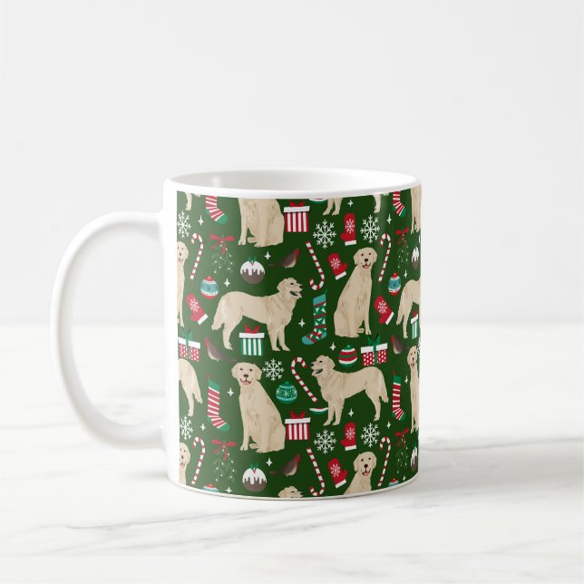 Mug Vacances de Noël Golden Retrior (Gauche)