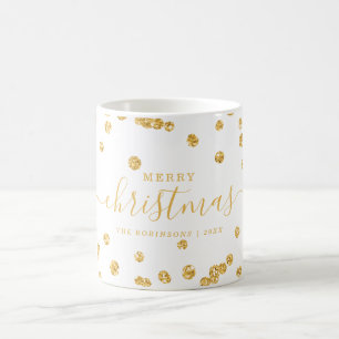 Mug Vacances de Noël OR simple Parties scintillant Bl