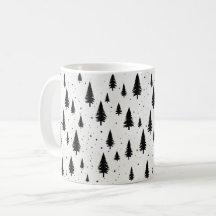 Vacances d'hiver arbres de Noël noir et blanc