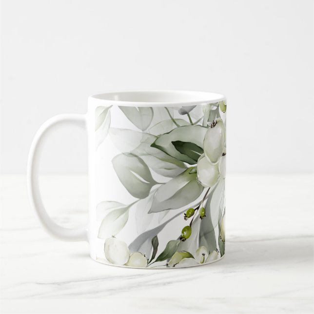 Mug Vacances d'hiver saint branches motif vert (Gauche)