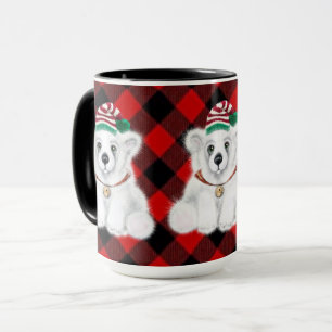 Mug Vacances festives mignonnes Ours polaire rouge pla