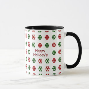 Mug Vacances heureuses avec un motif de flocon de