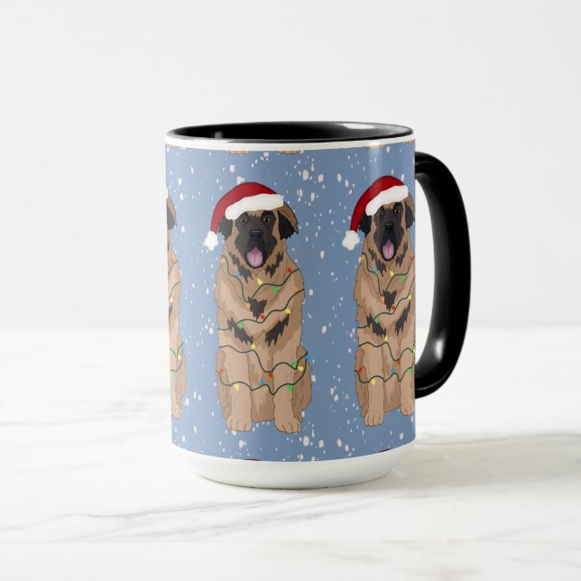 Mug Vacances Noël Leonberger (Devant droit)