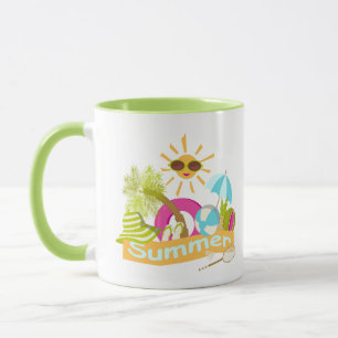 Mug Vacances plage d'été soleil souriant en lunettes d