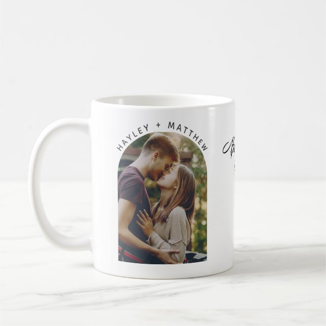 Mug Vacances Sauvez la Date Couples Photo (Gauche)