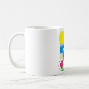 Mug Vacances tropicales sur la plage noix de coco fleu