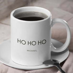 Mug Vacances ultra minimalistes vert foncé "HO HO HO"