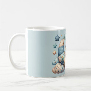 Mug Vache au crochet mignonne sur la lune avec étoiles