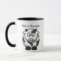 Vache de dessin animé pas burger