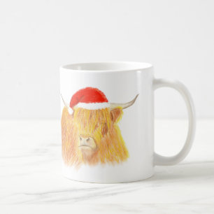 Mug Vache de Noël des Highlands avec de la boue casque