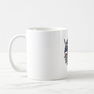 Mug Vache des Highlands patriotique gravure vintage Ar