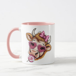 Mug Vache des Highlands Saint-Valentin Coquette Fête d