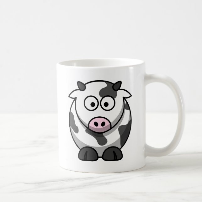 Mug Vache ronde mignonne à bande dessinée avec le nez (Droite)