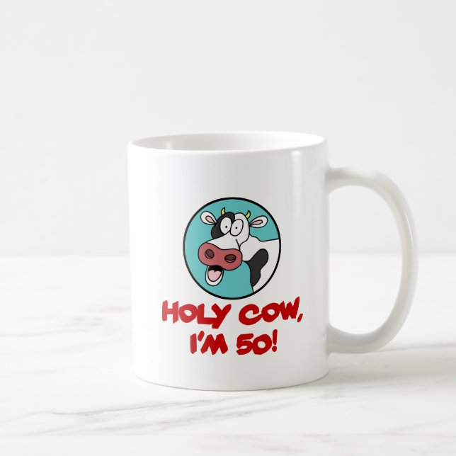 Mug Vache sainte j'ai 50 ans (Droite)