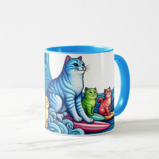 Mug Vague bleue des femmes de chat pour Kamala Harris 
