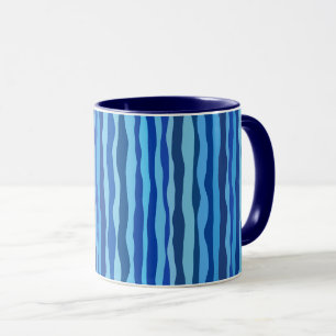 Mug Vagues de bleu cyan marine cobalt bleu ciel