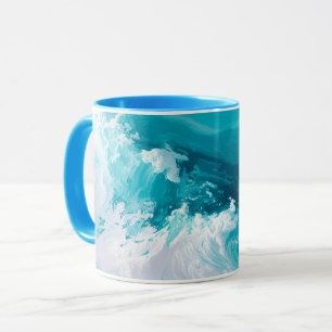Mug Vagues de turquoise tourbillonnantes Art de vague