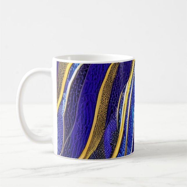Mug Vagues fracturées du paysage marin Abstrait 33 (Gauche)