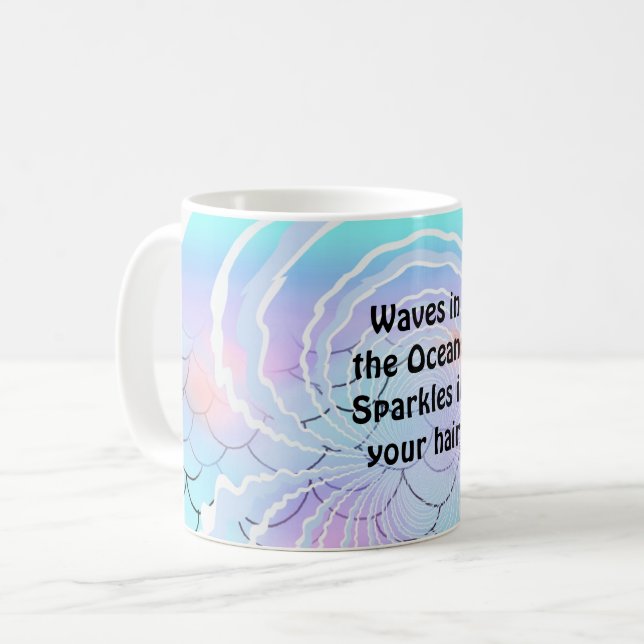 Mug Vagues océaniques Cheveux scintillants (Devant gauche)