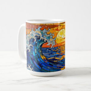 Mug Vagues océaniques côtières océaniques Coucher de s