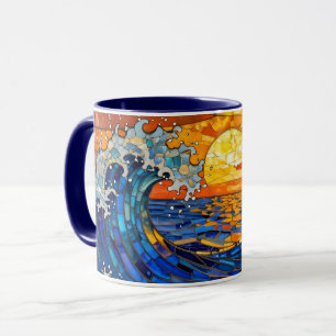 Mug Vagues océaniques côtières océaniques Coucher de s