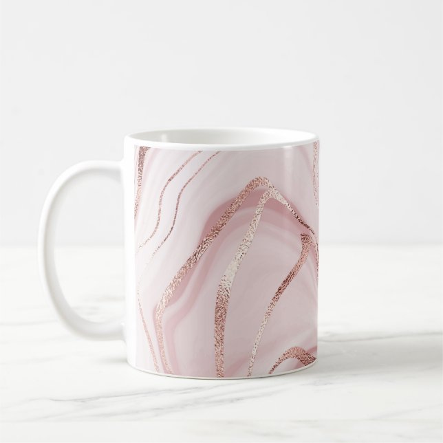 Mug Vagues or Rose en marbre liquide (Gauche)