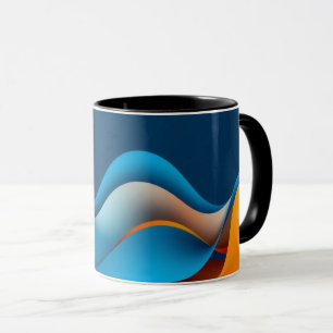 Mug Vagues orange et bleu