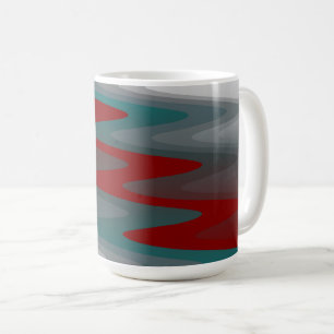 Mug vagues turquoises de gris bordeaux
