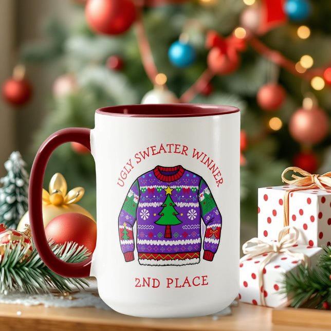 Mug Vainqueur de la deuxième place du pull moche de No (Créateur téléchargé)