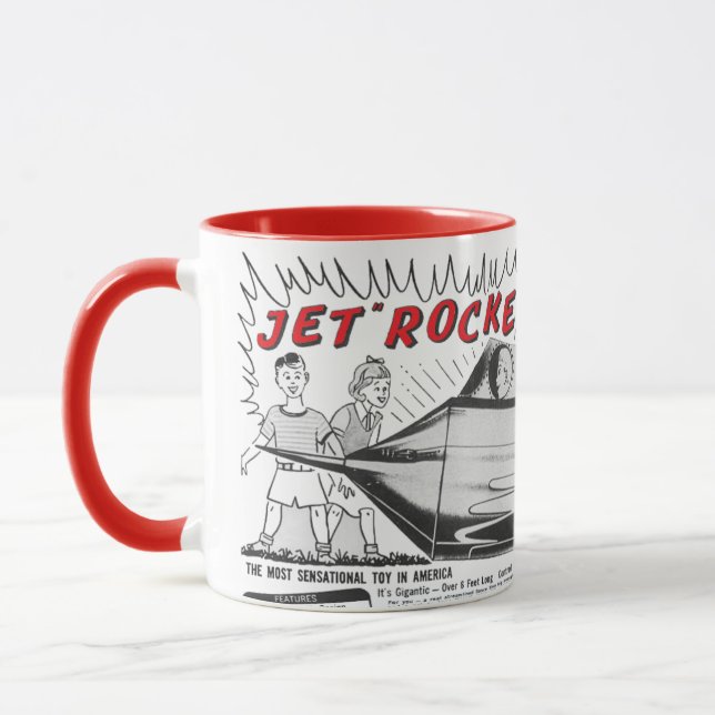 Mug Vaisseau Spatial Vintage Jet Rocket (Gauche)