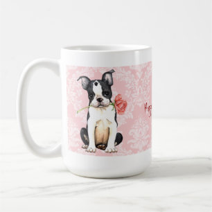Mug Valentine Boston rose Terrier