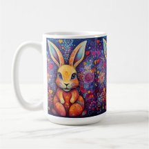 Valentine Bunny Flowers coeur violet