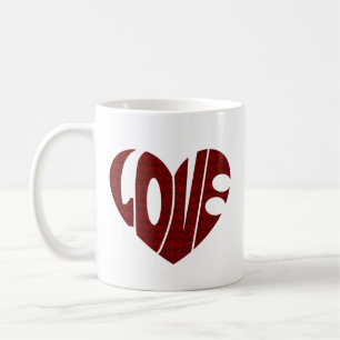 Mug Valentine Coeur design, Retro Love design