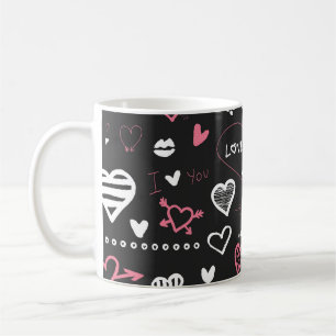 Mug Valentine Doodle Heart Vintage